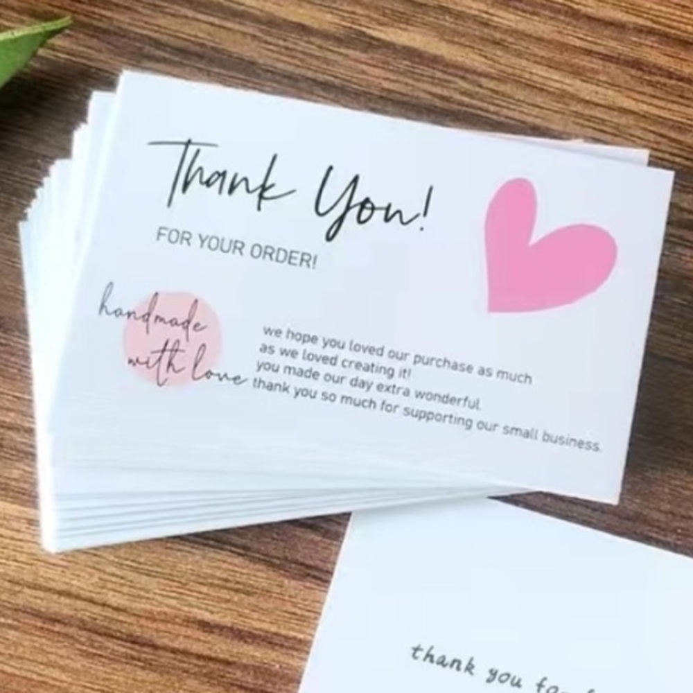 50 Cards, Thank You Handmade with Love, Cards 3.5” X 2”